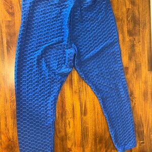 Royal Blue Honeycomb Textured Leggings
